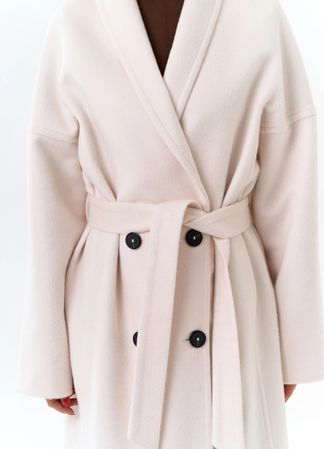Женское пальто с воротником шаль модель № 32726 универмаг малина