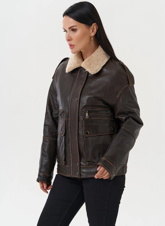 Кожаная куртка-пилот 