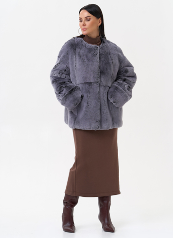 Короткая шуба из меха кролика