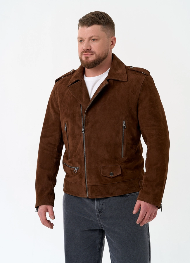 Мужская куртка из натуральной замши модель № 32742 универмаг малина