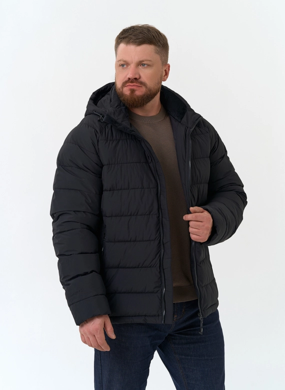 Мужской пуховик с капюшоном  фото