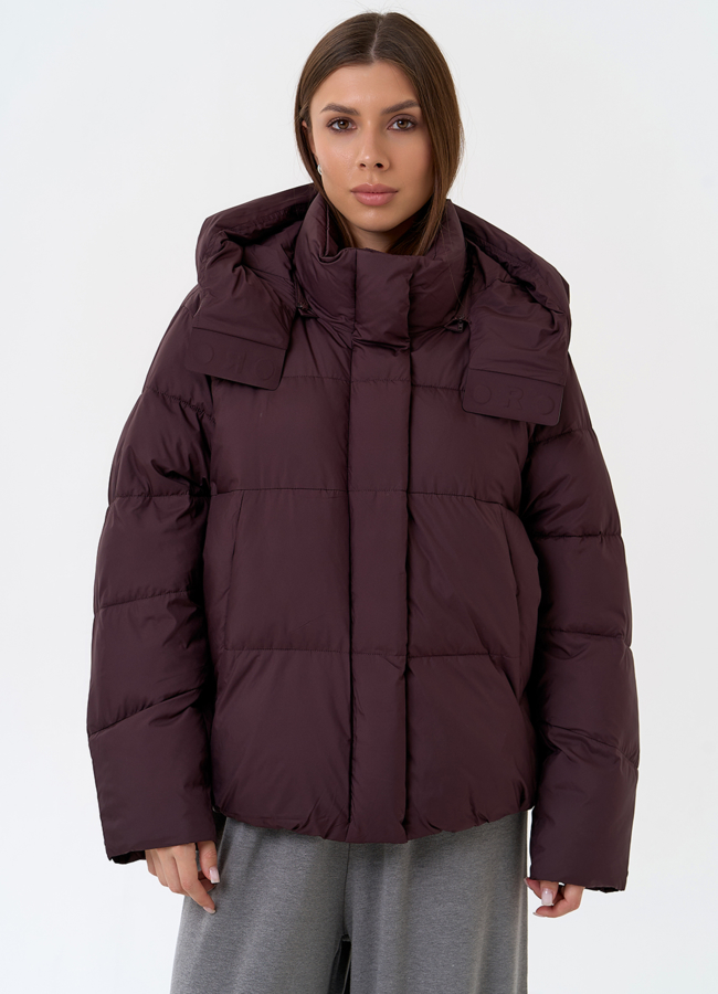 Женский пуховик с капюшоном модель № 31395 универмаг малина