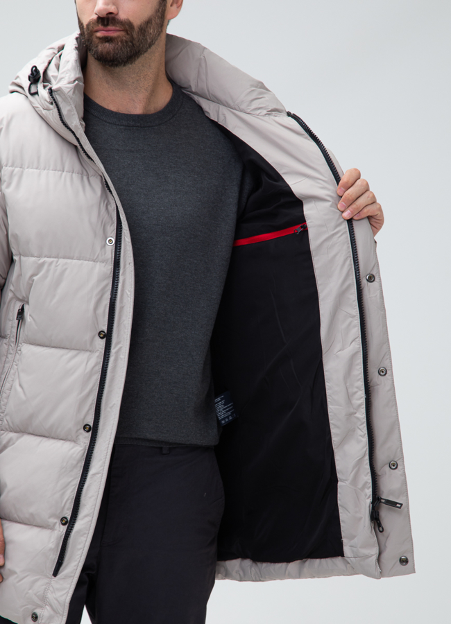 Мужской пуховик с капюшоном  модель № 27997 универмаг малина