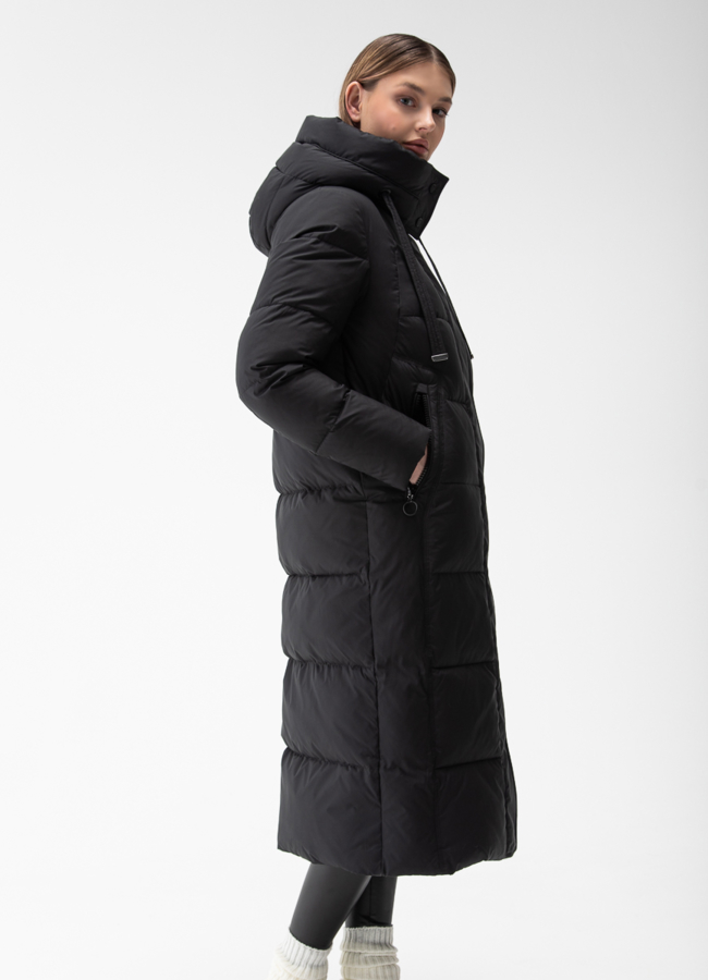 Женский пуховик с капюшоном  модель № 28383 универмаг малина