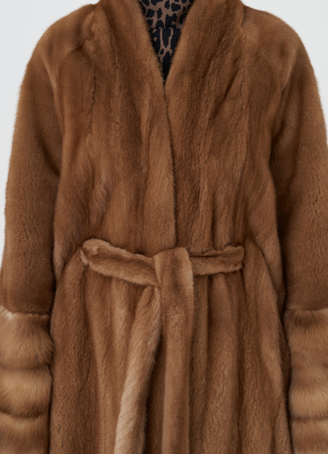 Женская шуба из скандинавской норки модель № 31204 универмаг малина